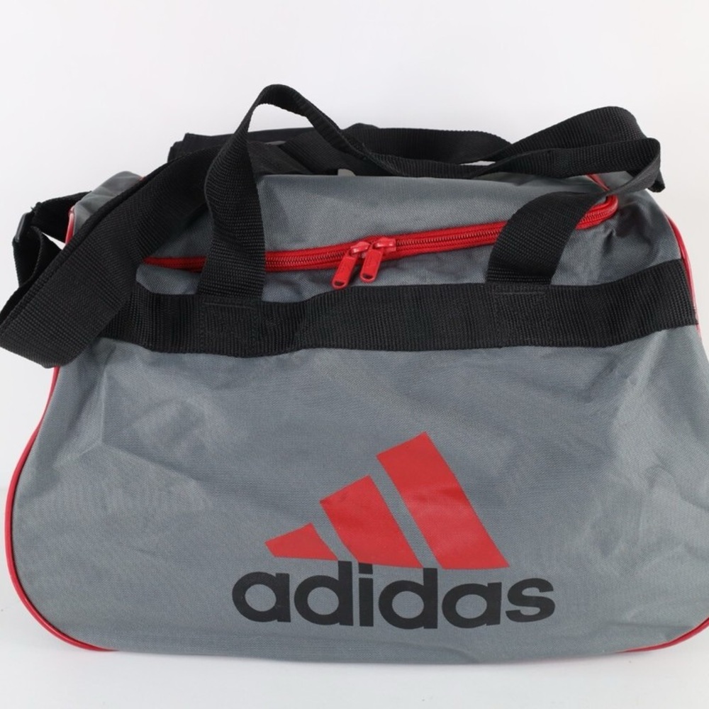 Vintage 90s Adidas Spell Out Big Logo Handled Duffel Duffle Bag Gym Bag